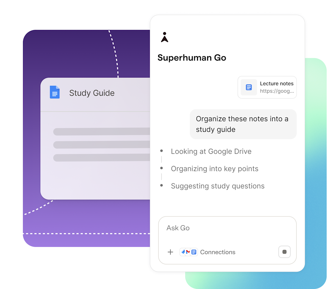 Superhuman Go organizing notes into a  study guide