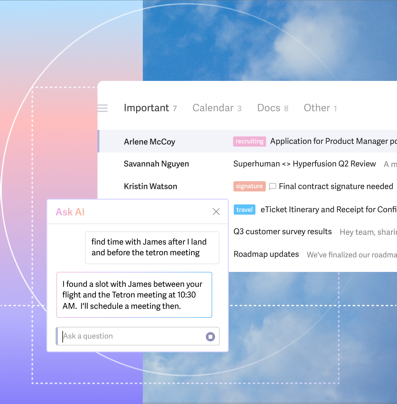 Image showing usage of the Superhuman Mail app